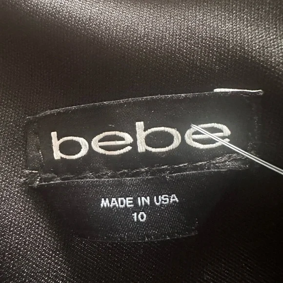 Bebe Sleeveless Feathered-Tail Cocktail Dress Size 10 - Picture 11 of 12